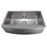 ZLINE 33 in. Vail Farmhouse Apron Mount Single Bowl Satin Stainless Steel Kitchen Sink with Bottom Grid (SAS-33S)