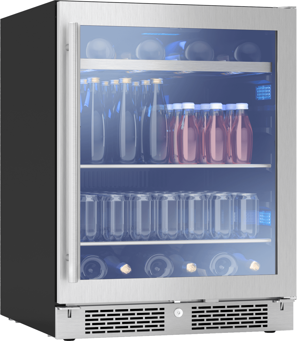 Presrv ADA Beverage Cooler, 24in Compact, SS+Glass, Reversible Door + Lock, 1 Zone