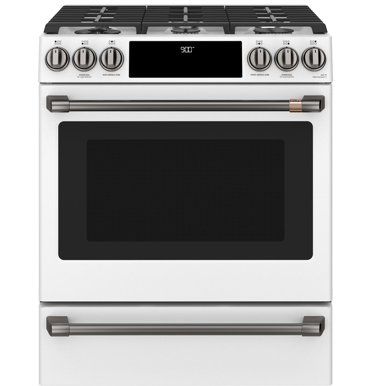 Café™ Front Control Gas Knobs and Handles - Brushed Black