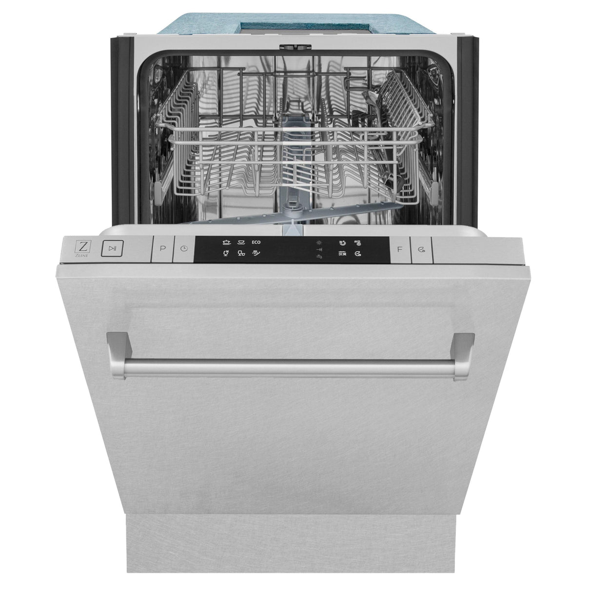 ZLINE 18 in. Compact Top Control Dishwasher with Stainless Steel Tub and Traditional Handle, 52dBa (DW-18) [Color: DuraSnow Stainless Steel]