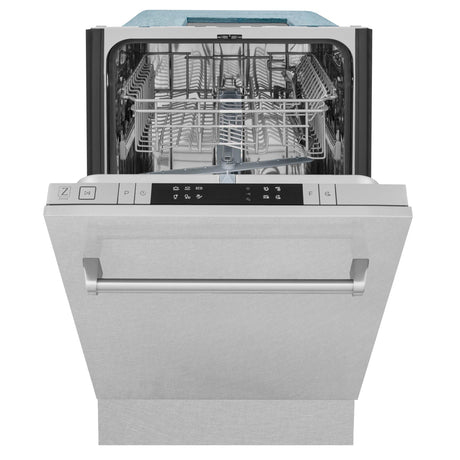 ZLINE 18 in. Compact Top Control Dishwasher with Stainless Steel Tub and Traditional Handle, 52dBa (DW-18) [Color: DuraSnow Stainless Steel]