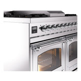 ILVE UND40FNMPSSC Nostalgie II Noblesse 40 inch Dual Fuel Range (Natural Gas, Triple Glass Door, Stainless Steel, Chrome)