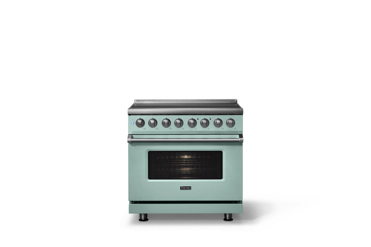 36"W. Induction Range (Finish: Splash, Trim: Polished Chrome)