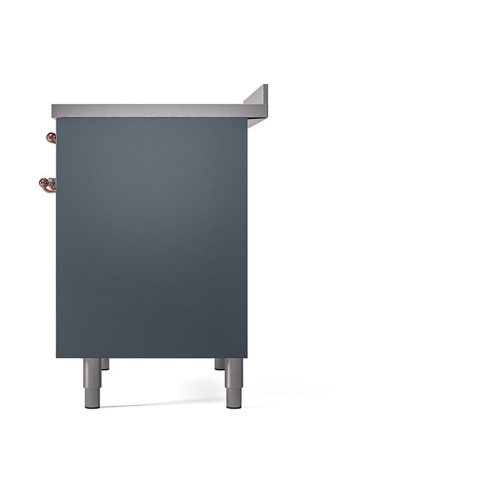 ILVE UNDI406QNMPBGP Nostalgie II Noblesse 40 inch Induction Range (Solid Door, Blue Grey, Copper)