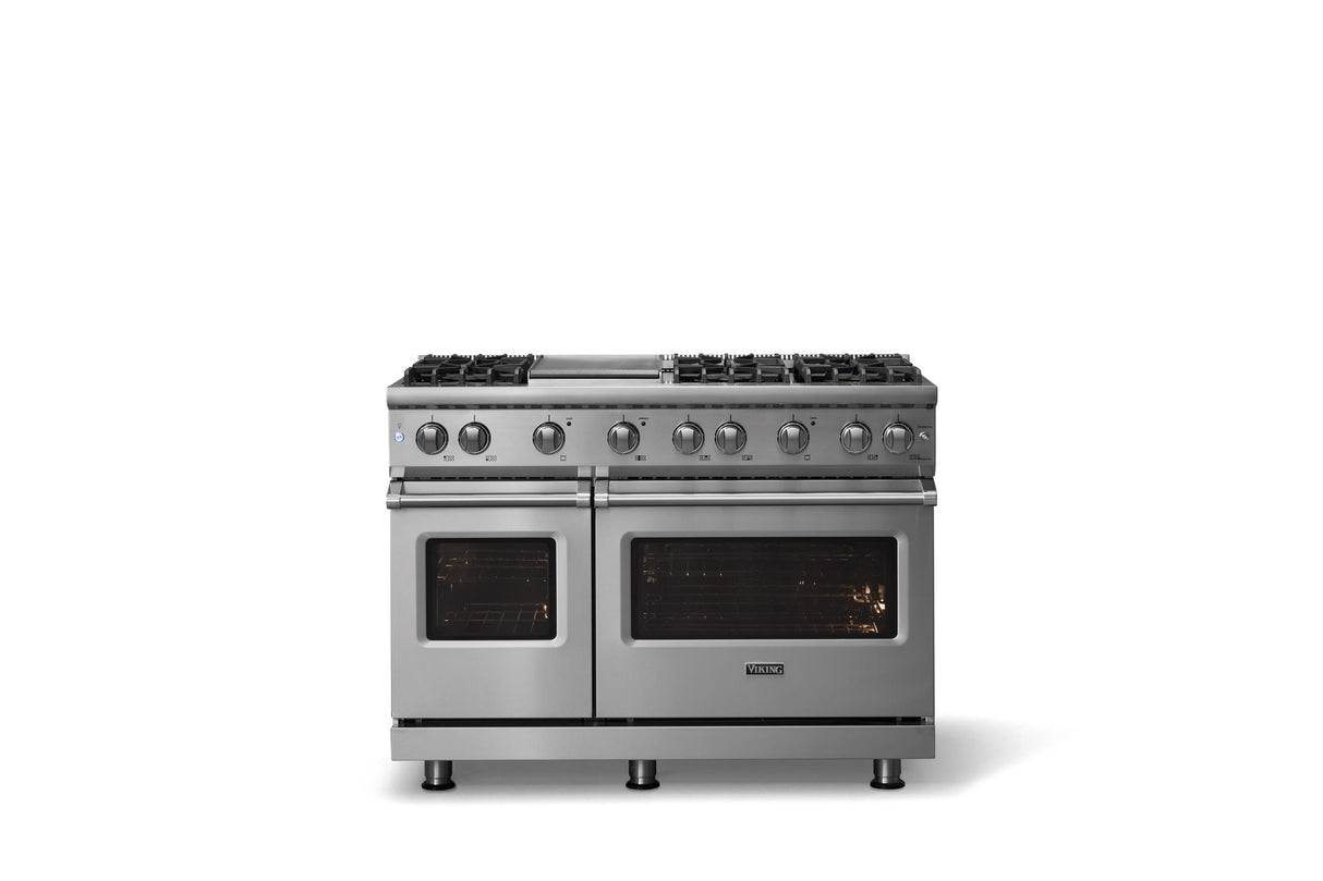 48"W. Sealed Burner Gas Range (Burner: 6g, Finish: Stainless Steel, Trim: Polished Chrome, Fuel: Natural Gas)