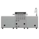 FORNO Bulnes 30-Inch BBQ, 60,000 BTU, 3 Burners with Sear & Rotisserie Infrared Burners, Stainless Steel Outdoor Kitchen with 1.8 cu.ft. Beverage Center & White Sintered Stone Countertops