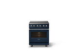 30"W. Induction Range (Finish: Slate Blue, Trim: Polished Chrome)