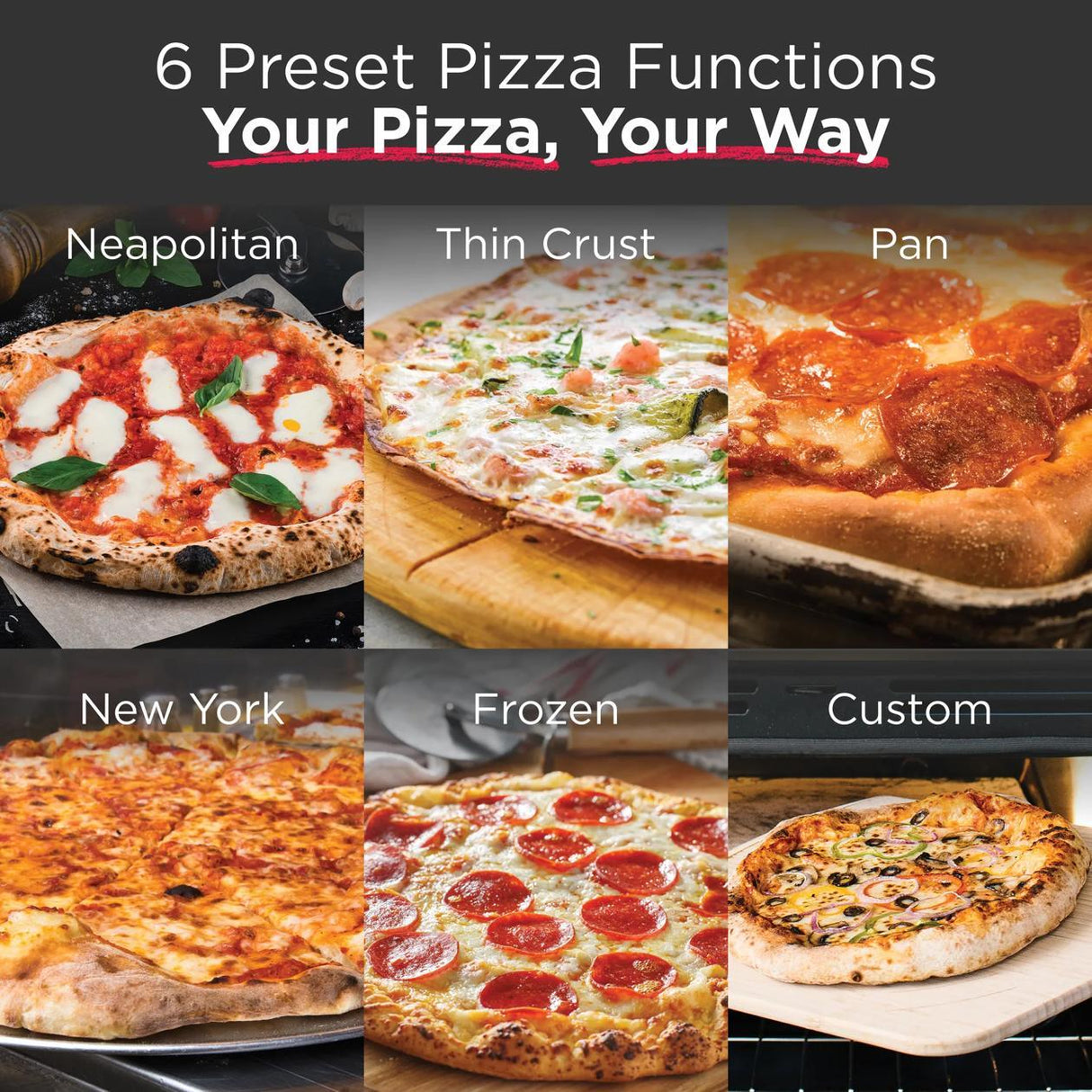 Countertop Pizza Oven with Air Fry and Oven Cooking Modes