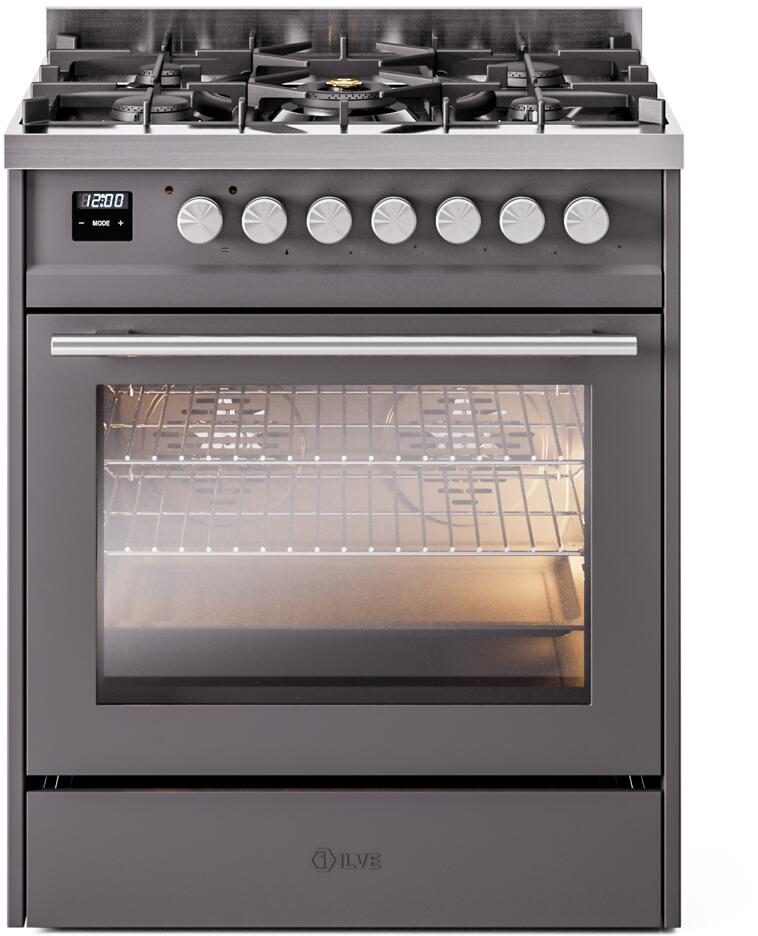 Professional Plus II 30 Inch Dual Fuel Liquid Propane Freestanding Range in Matte Graphite with Trim