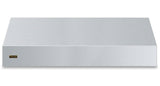 60"W. 18"H. Wall Hood (Finish: Stainless Steel, Trim: Brushed Brass)