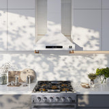 Forno Venezia 30 Inch Wall-Mounted Range Hood in White with Touch Controls and Baffle Filters