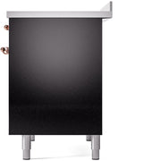 Nostalgie II 40 Inch Electric Freestanding Range in Glossy Black with Copper Trim