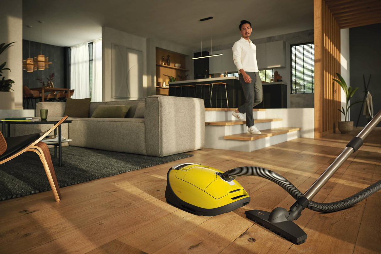 Complete C3 Calima PowerLine - SGFE0 Curry yellow - canister vacuum cleaners with HEPA filter for the greatest Filtration demands.