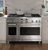 GE Cafe™ Series 48" Dual-Fuel Professional Range with 6 Burners and Griddle (Natural Gas)