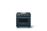 36"W. Dual Fuel Range (Burner: 4g, Finish: Squall, Trim: Polished Chrome, Fuel: Natural Gas)