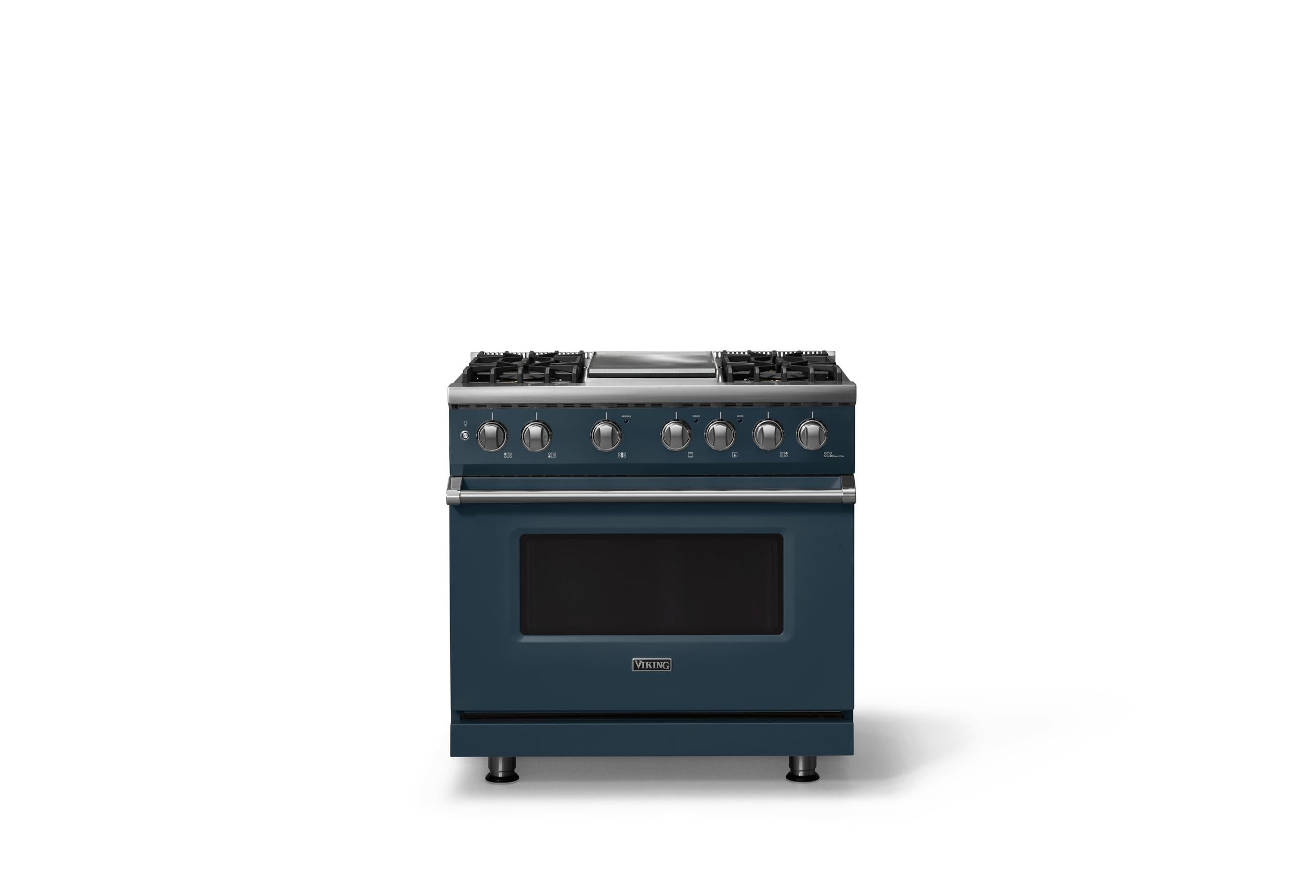 36"W. Dual Fuel Range (Burner: 4g, Finish: Squall, Trim: Polished Chrome, Fuel: Propane)