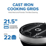 Professional 22 Charcoal Cart 22-inch Kettle Grill with Cart , Charcoal, Black
