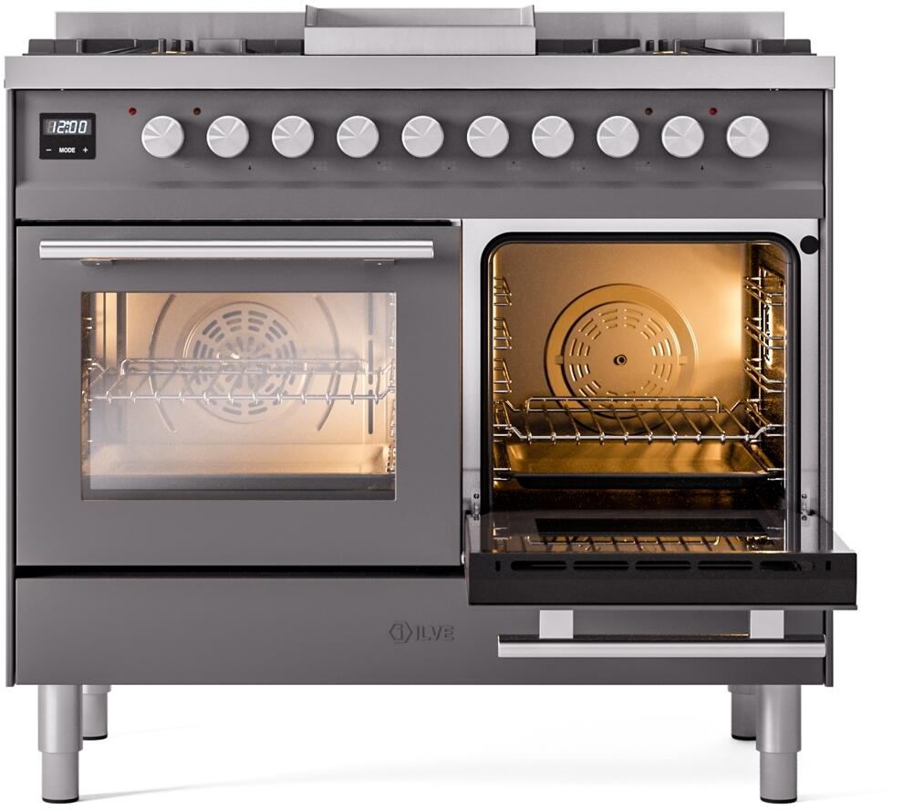 Professional Plus II 40 Inch Dual Fuel Liquid Propane Freestanding Range in Matte Graphite with Trim