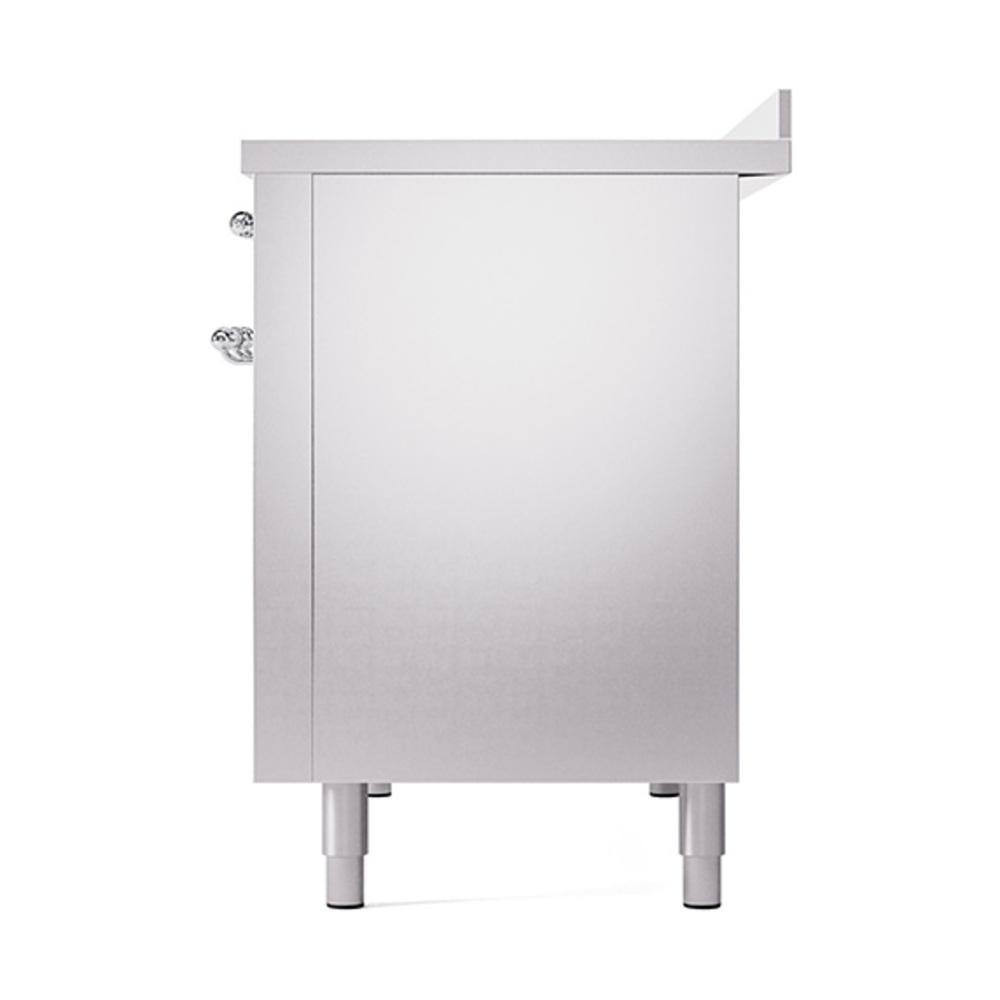 ILVE UNI486QNMPSSC Nostalgie II Noblesse 48 inch Induction Range (Solid Door, Stainless Steel, Chrome)