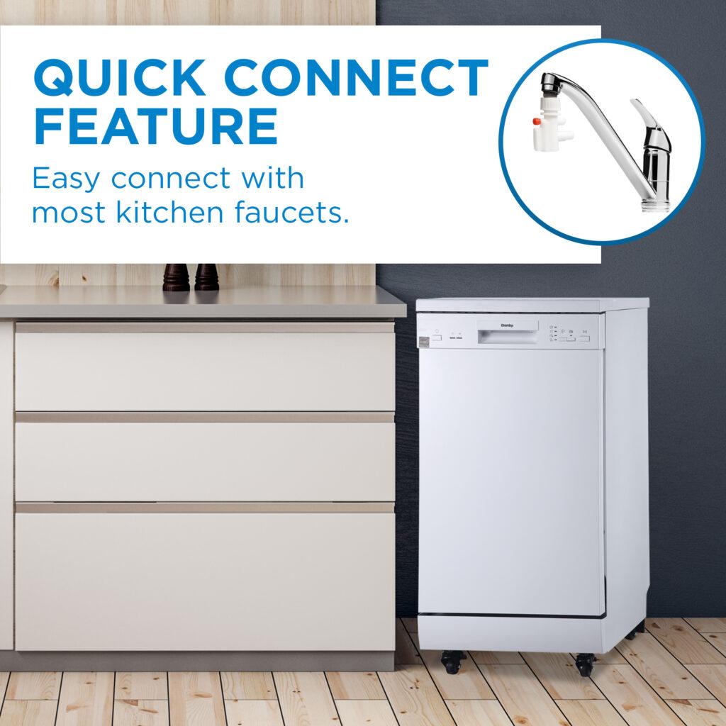 Danby 18" Wide Portable Dishwasher in White