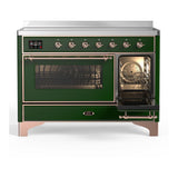 ILVE UMIB48NR3EGP Majestic III 48 inch Induction Range with 6 Elements, 5.02 cu. ft. Total Oven Capacity (Triple Glass Door, Emerald Green, Copper)