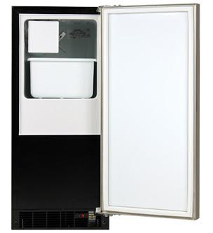 Marvel 15" Crescent Ice Machine - Solid Stainless Steel Door, Stainless Steel Handle - Right Hinge
