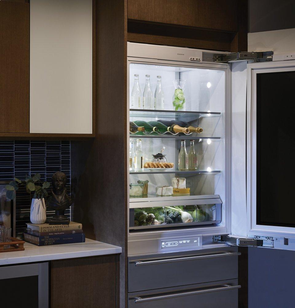 Monogram 30" Integrated Glass-Door Refrigerator for Single or Dual Installation
