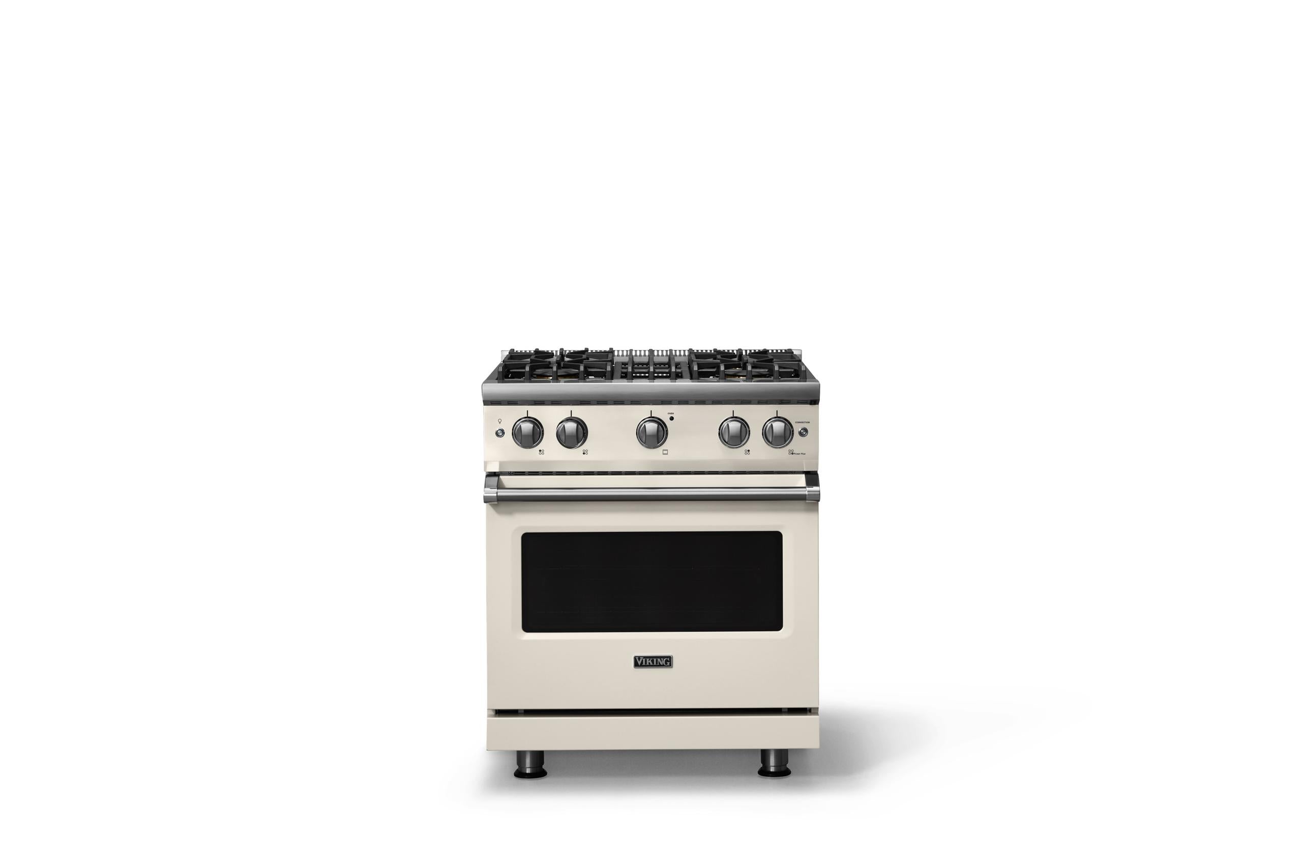 30"W. Sealed Burner Gas Range (Finish: Pure White, Trim: Polished Chrome, Fuel: Natural Gas)