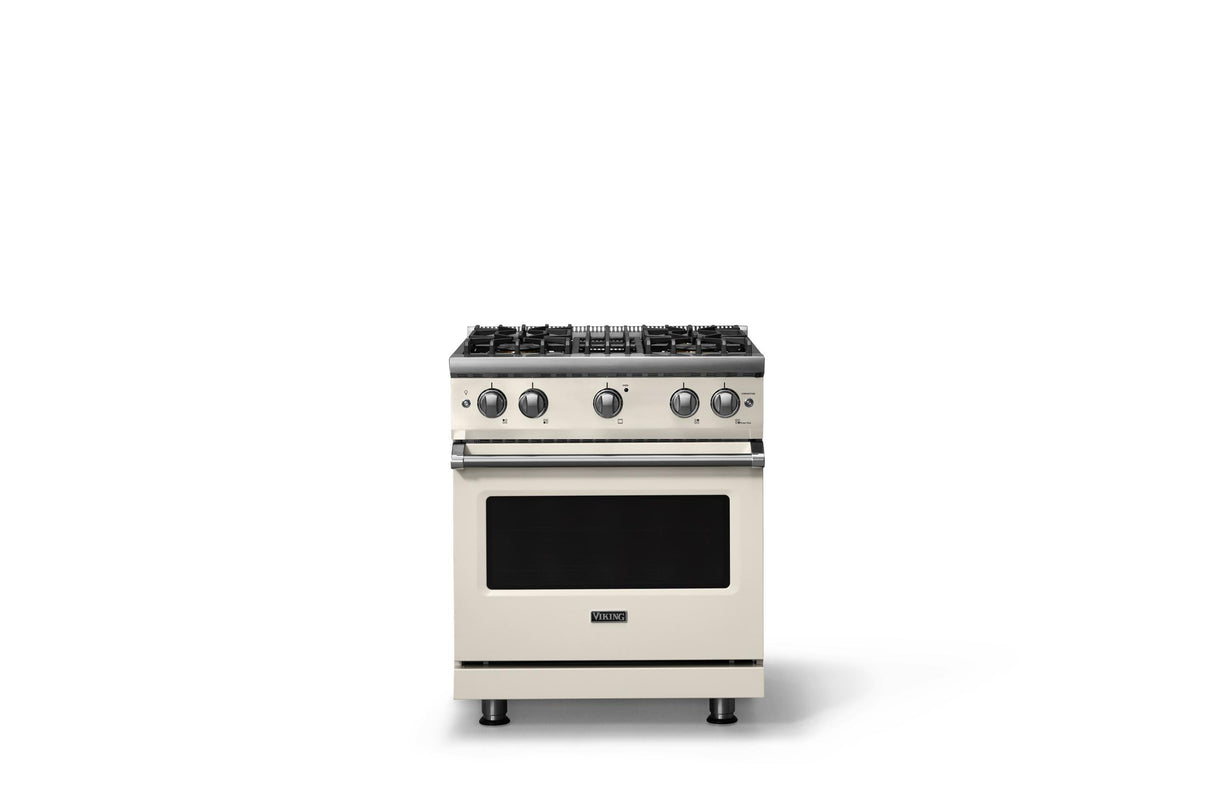 30"W. Sealed Burner Gas Range (Finish: Pure White, Trim: Polished Chrome, Fuel: Propane)