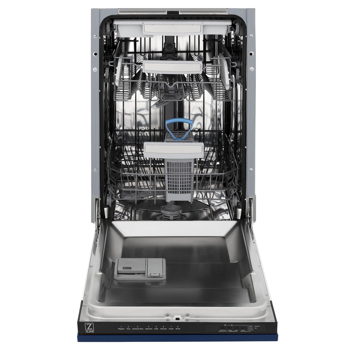 ZLINE 18" Tallac Series 3rd Rack Top Control Dishwasher with Traditional Handle, 51dBa [Color: Blue Gloss]