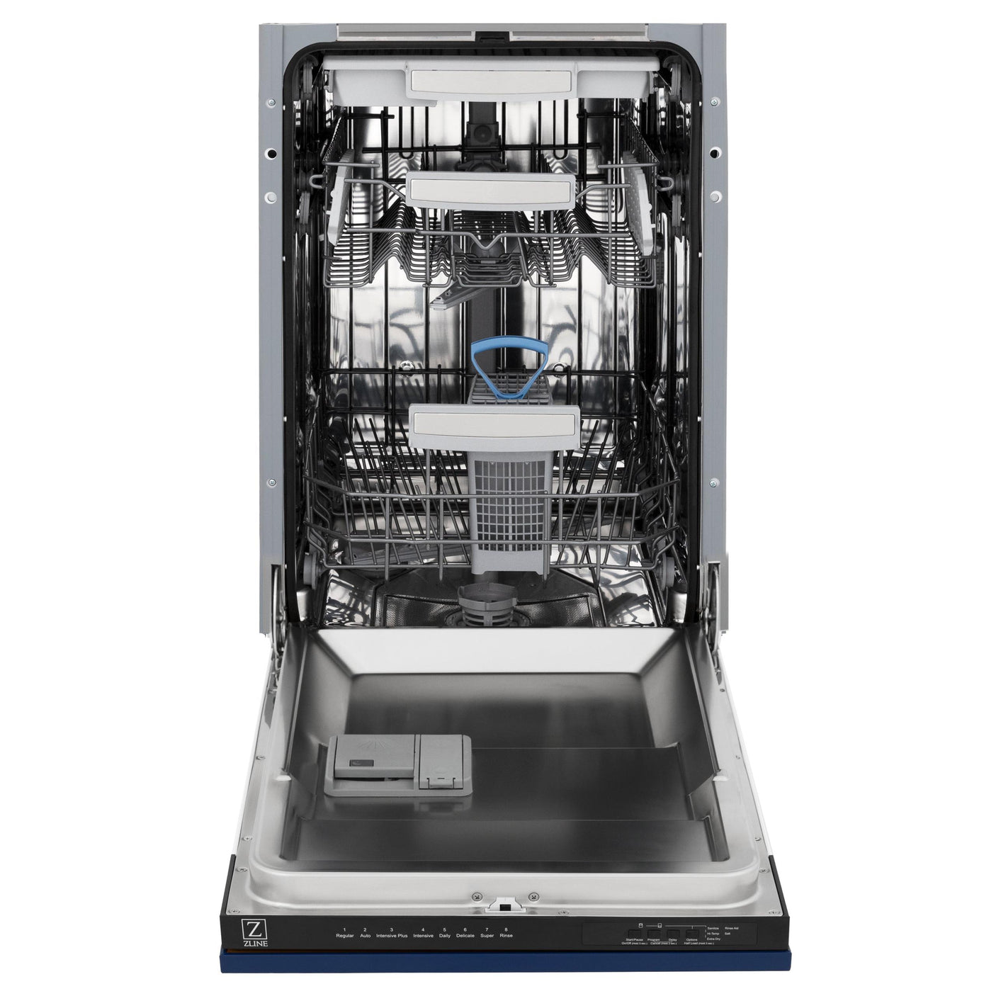 ZLINE 18" Tallac Series 3rd Rack Top Control Dishwasher with Traditional Handle, 51dBa [Color: Blue Gloss]