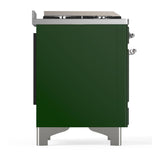 ILVE UM60FNR3EGC Majestic III 60 inch Dual Fuel Range with 9 Burners and Griddle, Dual Function Burner up to 25,000 BTU (Natural Gas, Triple Glass Door, Emerald Green, Chrome)