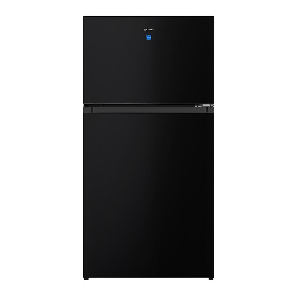 Verona VEFTF3018RBK 30 inch Top Freezer Refrigerator with 18.1 cu. ft. Total Capacity, LED Lighting, Reversible Doors, Gallon Door Storage, Recessed Handle, Energy Star (Black)