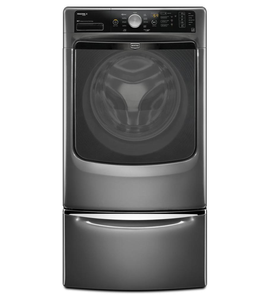 15.5" Laundry Pedestal with Chrome Handle and Storage Drawer