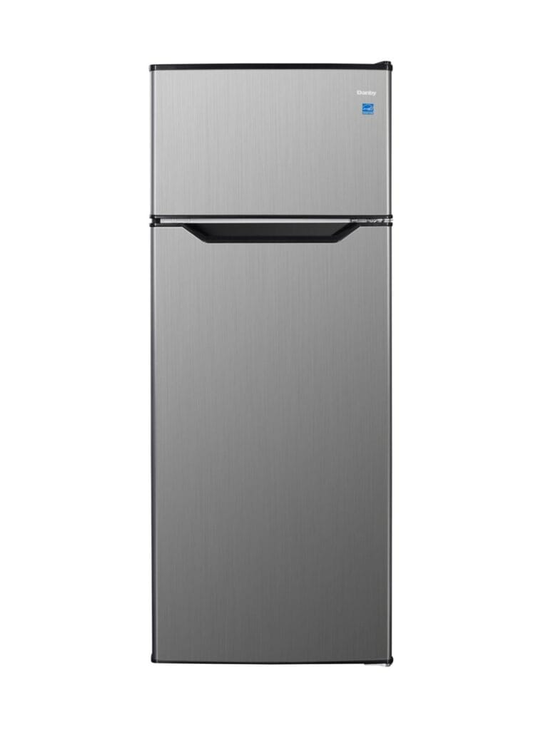 Danby 7.4 cu. ft. Apartment Size Top Mount Fridge in Stainless Steel Look