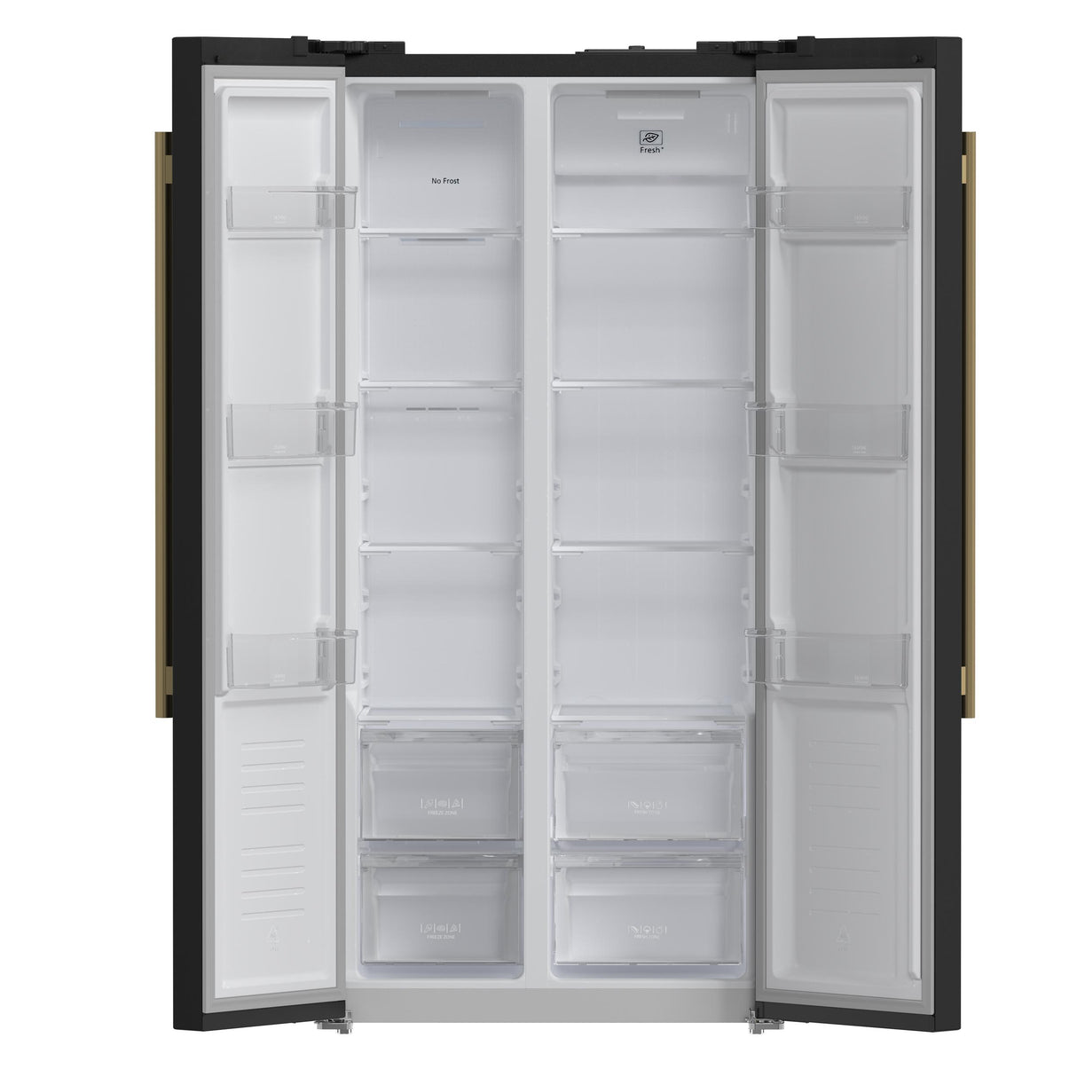 Forno Salerno Espresso 33-Inch Black Side-by-Side Refrigerator, 15.6 Cu. Ft., Energy-Efficient, No Frost, Modern Design