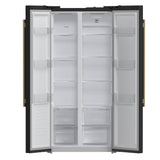 Forno Salerno Espresso 33-Inch Black Side-by-Side Refrigerator, 15.6 Cu. Ft., Energy-Efficient, No Frost, Modern Design