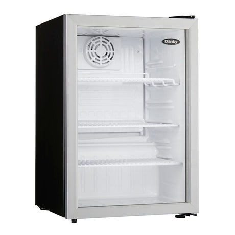 Danby 2.6 cu. ft. Compact Glass Door Fridge in Platinum