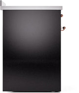Nostalgie II 30 Inch Electric Freestanding Range in Glossy Black with Copper Trim