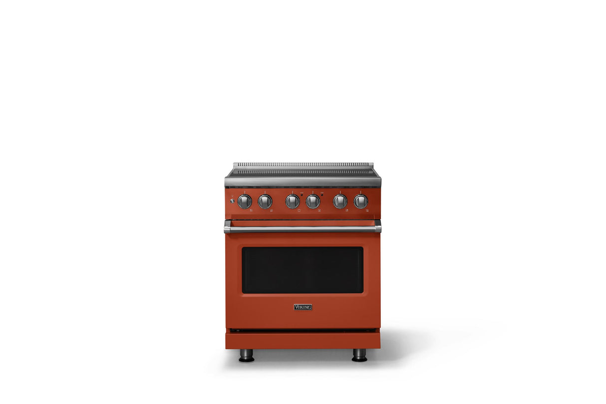 30"W. Induction Range (Finish: Spiced Cider, Trim: Polished Chrome)