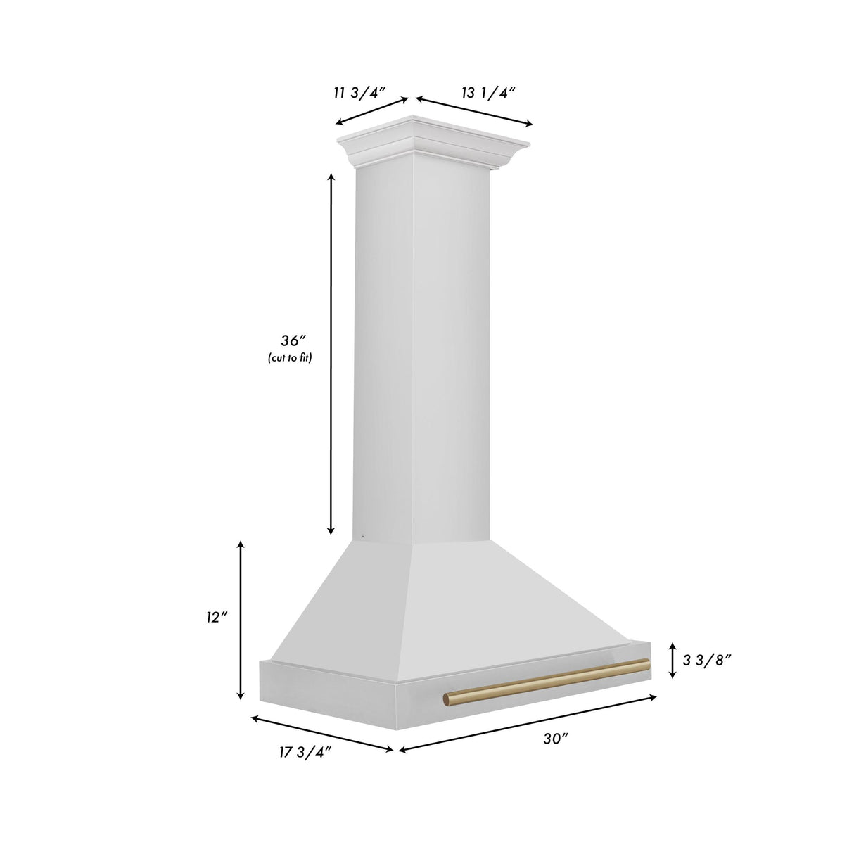 ZLINE 30 in. Autograph Edition Convertible Stainless Steel Range Hood with Stainless Steel Shell and Champagne Bronze Accents (KB4STZ-30-CB) [Color: Champagne Bronze Accents]