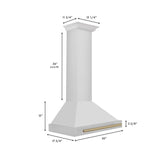 ZLINE 30 in. Autograph Edition Convertible Stainless Steel Range Hood with Stainless Steel Shell and Champagne Bronze Accents (KB4STZ-30-CB) [Color: Champagne Bronze Accents]