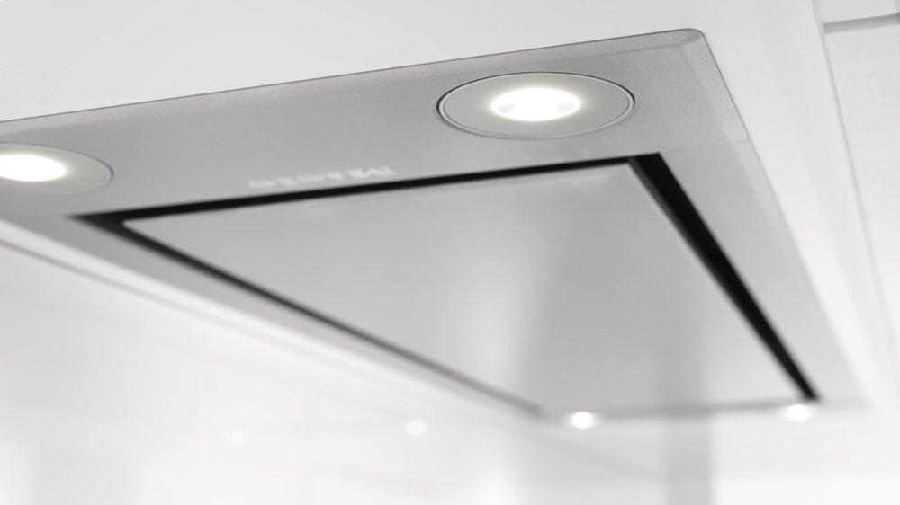 DA 2698 Stainless steel - Insert ventilation hood with energy-efficient LED lighting and backlit controls for easy use.