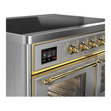 ILVE UMDIB40NR3SSG Majestic III 40 inch Induction Range with 6 Elements, 3.82 cu. ft. Total Oven Capacity (Triple Glass Door, Stainless Steel, Brass)