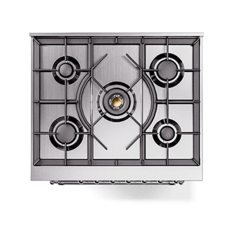 ILVE UN30QNMPWHCLP Nostalgie II Noblesse 30 inch Dual Fuel Range (Liquid Propane, Solid Door, White, Chrome)