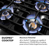 ZLINE Autograph Edition 48 in. 6.7 cu. ft. Paramount Dual Fuel Range with 8 Burner DuoPro? Cooktop and Dual Ovens in Stainless Steel and Matte Black Accents (PSDRZ-48-MB)