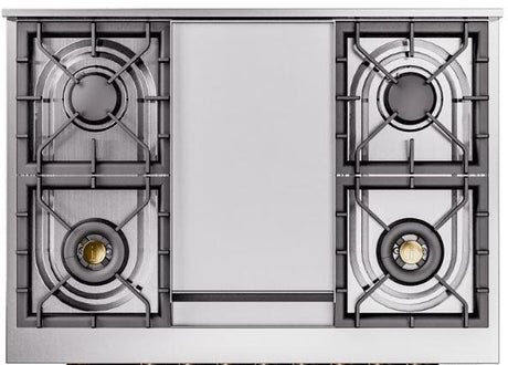 Nostalgie II 36 Inch Dual Fuel Liquid Propane Freestanding Range in RAL Custom Color with Chrome Trim