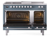 Professional Plus II 48 Inch Dual Fuel Liquid Propane Freestanding Range in Blue Grey with Trim