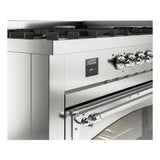ILVE UN60FNMPSSCLP Nostalgie II Noblesse 60 inch Dual Fuel Range (9 Sealed Burners + Griddle, Liquid Propane, Triple Glass Door, Stainless Steel, Chrome)
