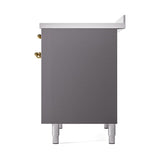 ILVE UNDI406QNMPMGG Nostalgie II Noblesse 40 inch Induction Range (Solid Door, Graphite Matte, Brass)